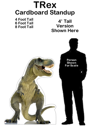 Giant T-rex Dinosaur Cardboard Photo Stand Up Birthday Party