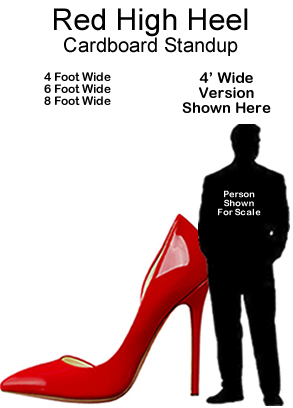 Red High Heel Cardboard Cutout Standup Prop