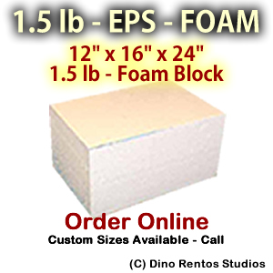 EPS Foam Block - 1.5 lb Density -12x16x24