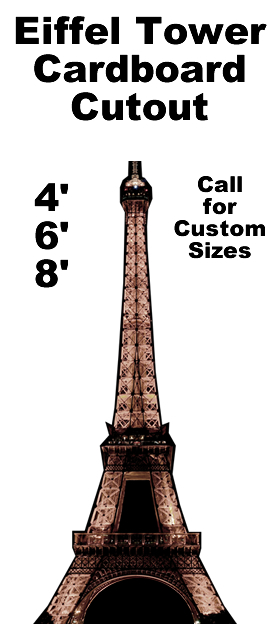 Eiffel Tower Nighttime Cardboard Cutout Standup Prop