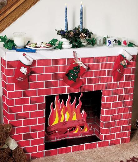 carboard fireplace 3d