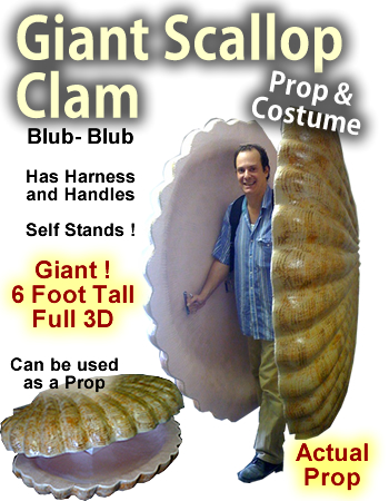 6 Foot Giant Clam/Scallop Foam Prop/Costume