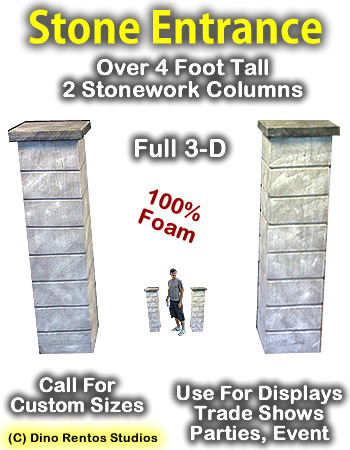 4 Foot Stone Column Entrance