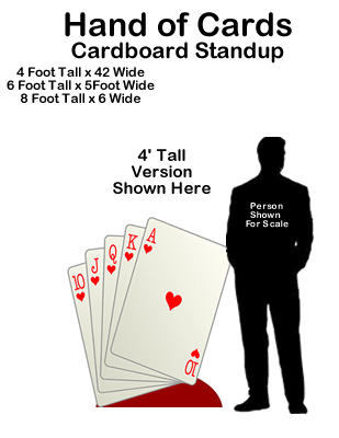 Casino Vegas Hand of Cards Cardboard Cutout Standup Prop