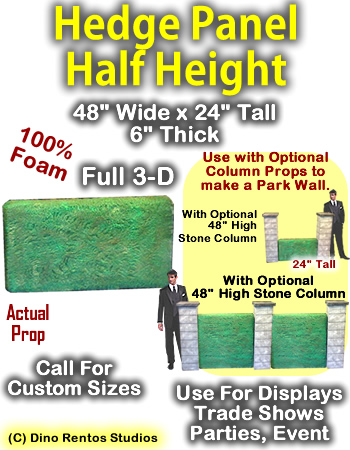 Hedge Panel 24" Tall x 48" Wide x 6" Thick Foam Display Prop