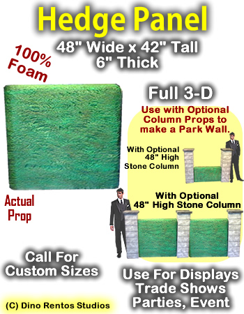 Hedge Panel 42" Tall x 48" Wide x 6" Thick Foam Display Prop