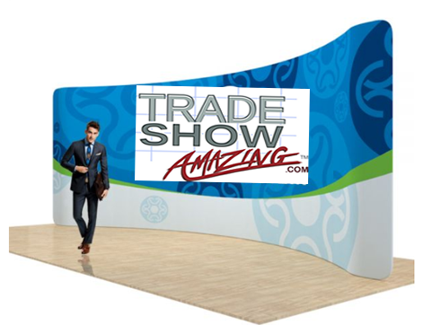 17 FT Curved Back Wall Display with Custom Fabric Graphic