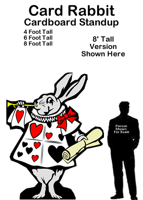 Card Rabbit Cardboard Cutout Standup Prop - Alice In Wonderland
