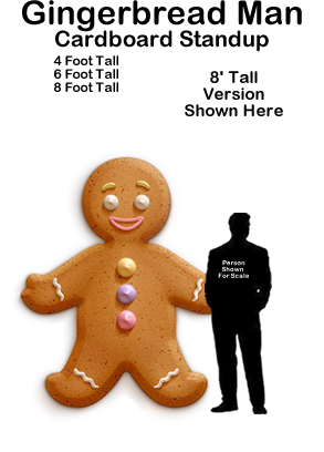  Gingerbread Man Cardboard Cutout Standup Prop