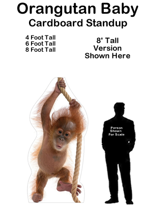Orangutan Baby Cardboard Cutout Standup Prop