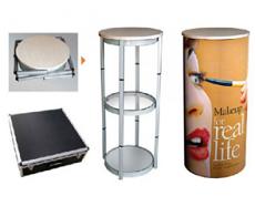 Round Portable Trade Show Counter with Printed Artwork