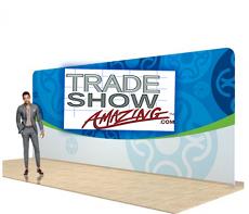 20 FT Straight Back Wall Display with Custom Fabric Graphic 